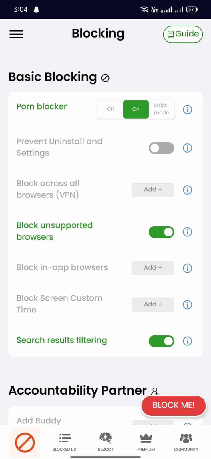 Screenshot BlockerX APK untuk Memblokir Konten yang Mengganggu