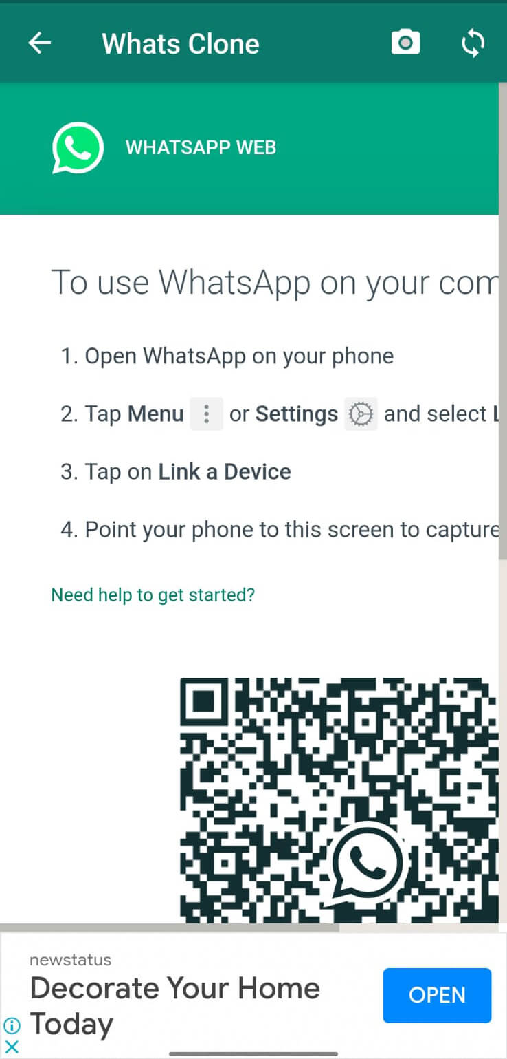 Screenshot WA Clone APK v8.1 untuk Menyalin WhatsApp ke Perangkat Lain