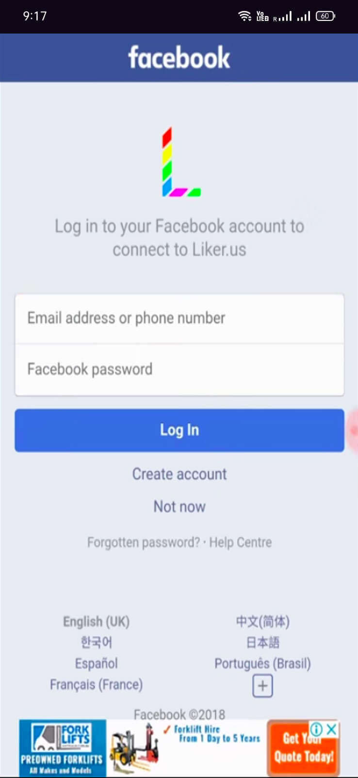 Screenshot Liker.us APK