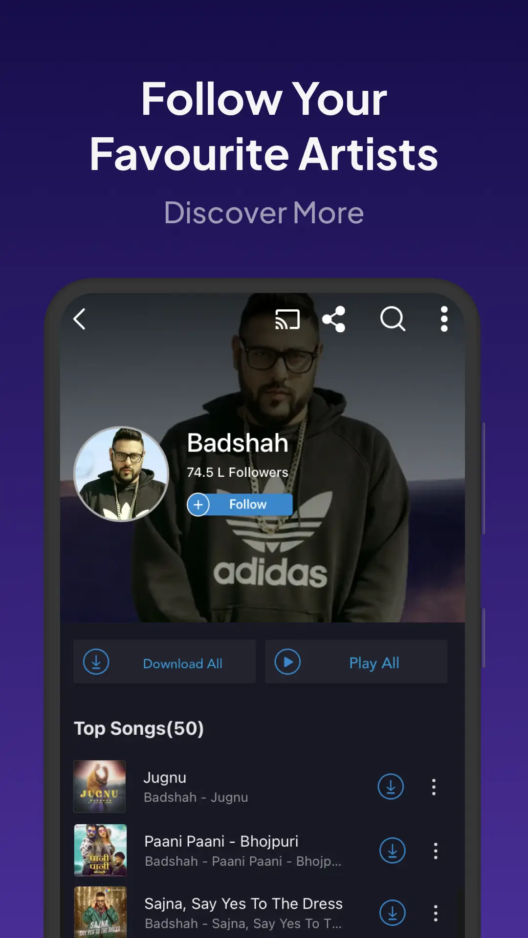 Screenshot Wynk Music APK untuk Streaming Lagu dan Podcast
